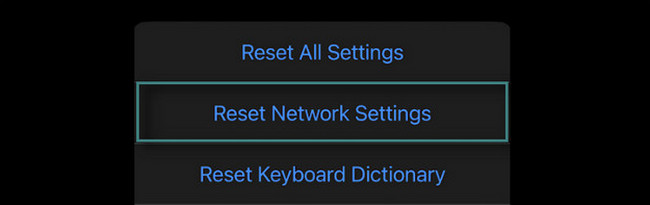 tap reset network settings on iphone