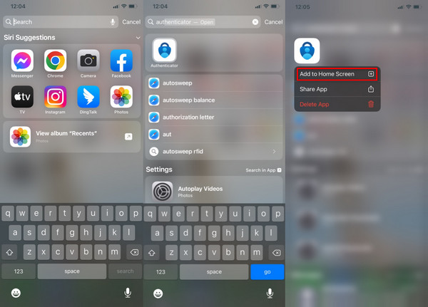 Unhide Apps on iPhone Home Screen through Spotlight Search