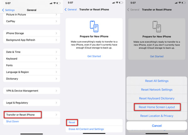 ホーム画面レイアウトのリセットを使用してiPhoneでアプリを再表示