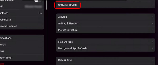 update ipad on settings