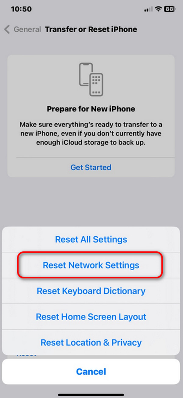 reset netwerkinstellingen op iPhone