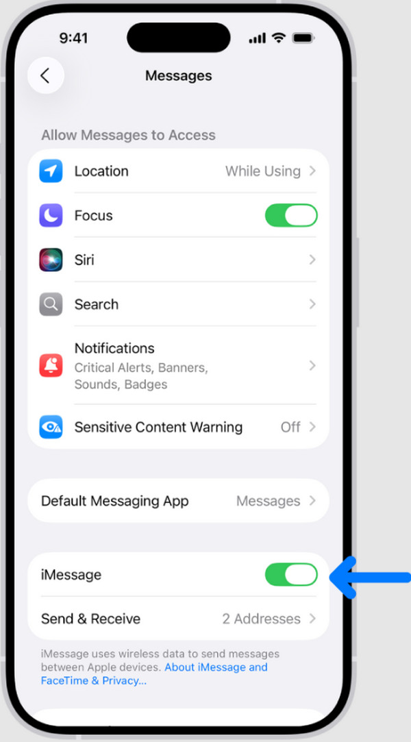 Toggle On iMessage Slider