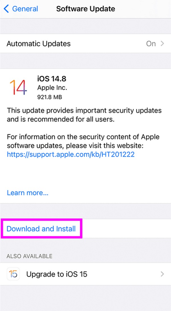 download and install update