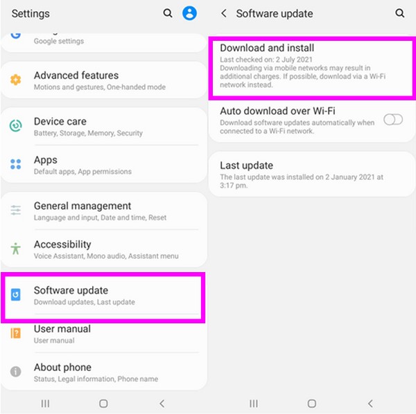 mettre à jour le logiciel Android