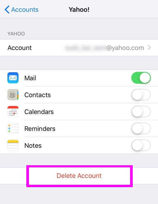 eliminar cuenta de yahoo