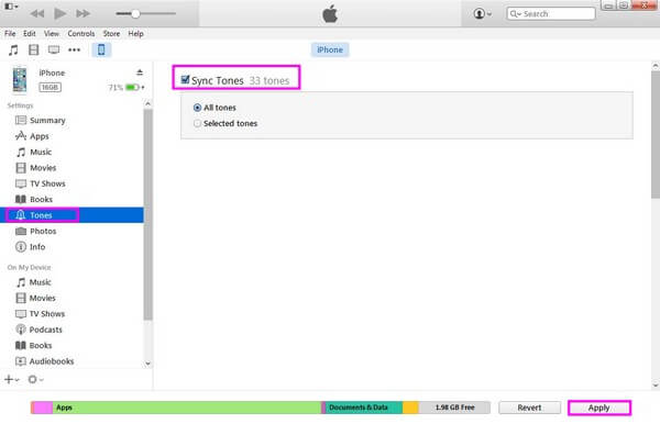 Agregar tono de llamada a iTunes desde iPhone con iTunes