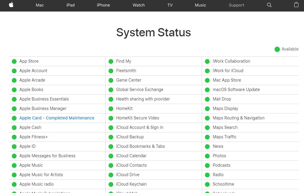 Sjekk systemstatus