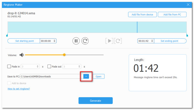 fonetrans'ta üç nokta simgesini tıklayın