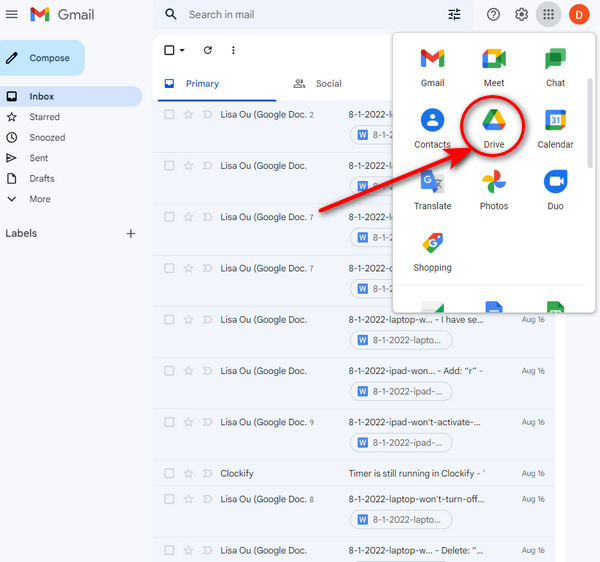 clique no Google Drive para continuar