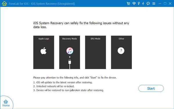 Way to Get App Store Back click start to repair