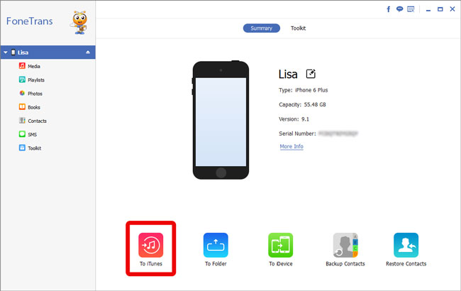 Klicken Sie auf der ersten Oberfläche auf iTunes
