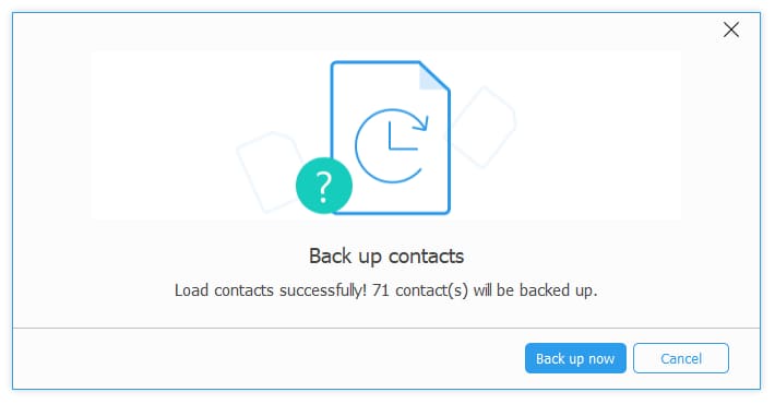 back up now button