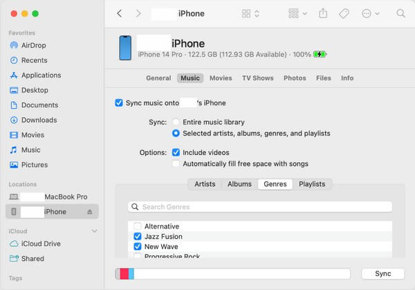 Descargar notas de voz desde iPhone con Finder