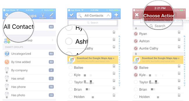 Delete Contacts from iPhone