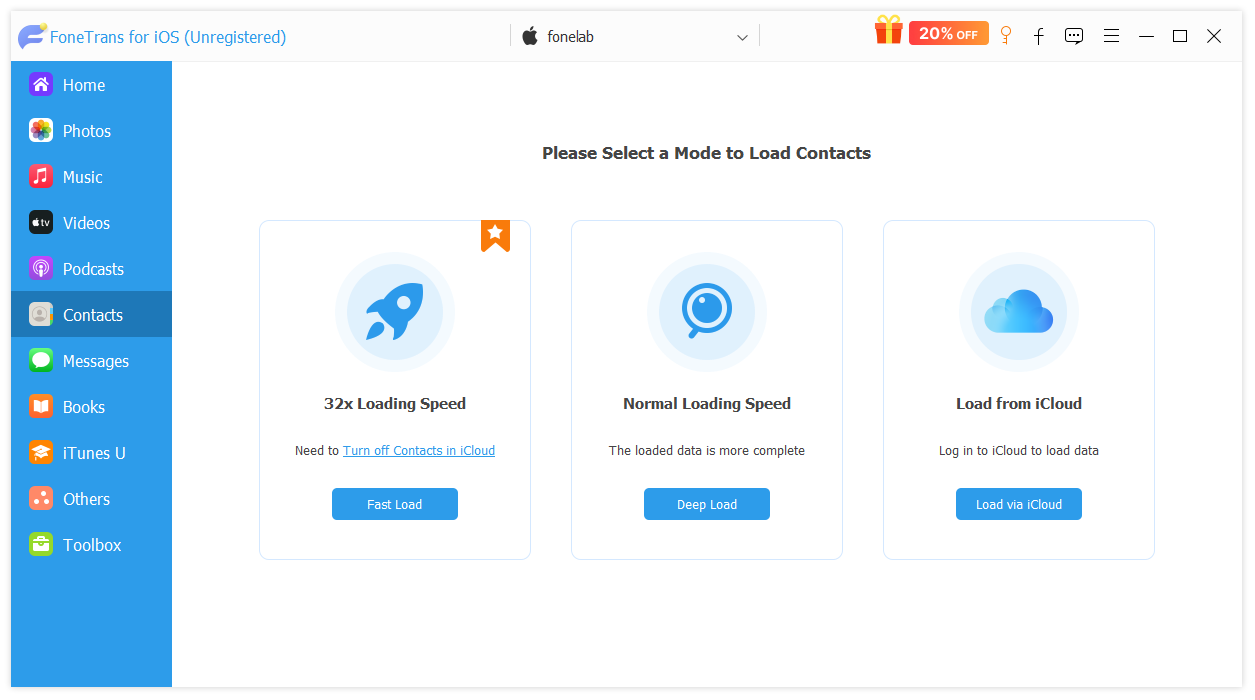 Choose Contact Tab