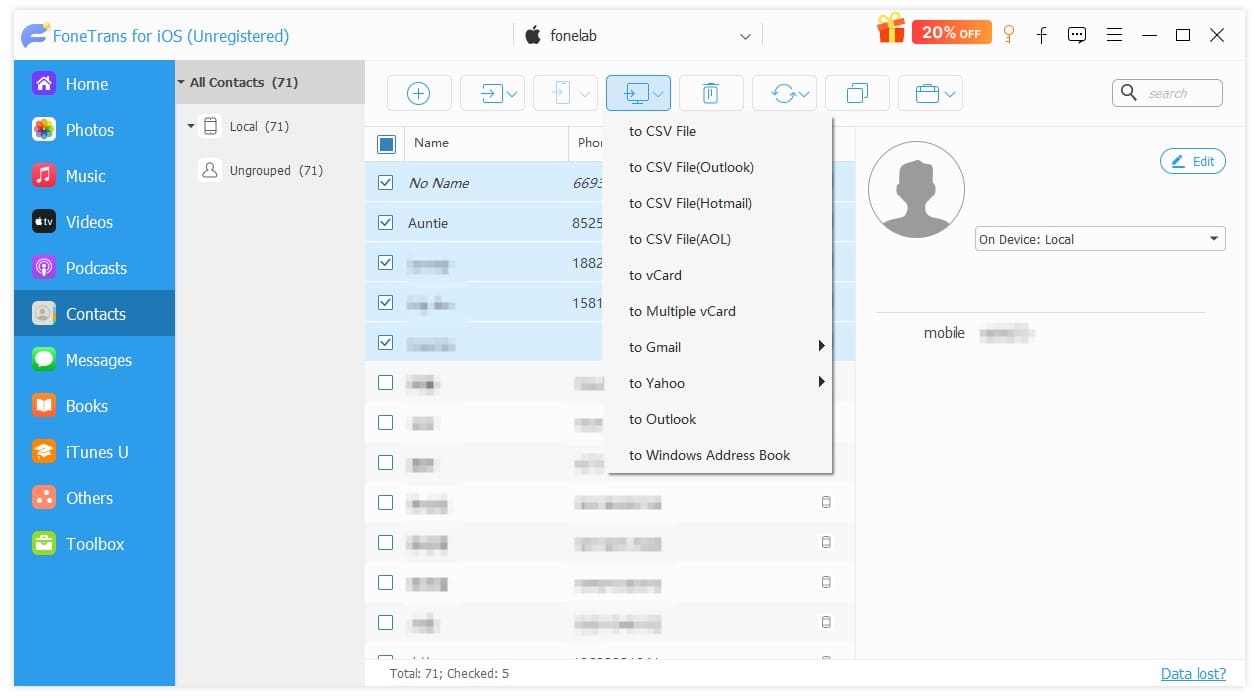 Export Contact