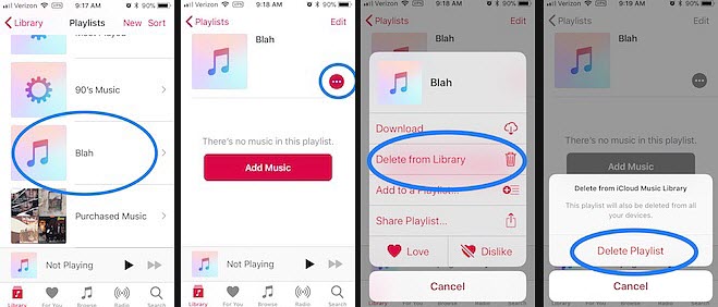 Lejátszási lista törlése az Apple Music alkalmazásból