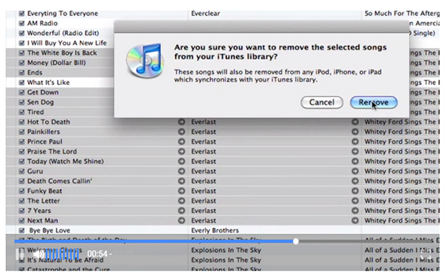 How do you remove songs from an iPod?