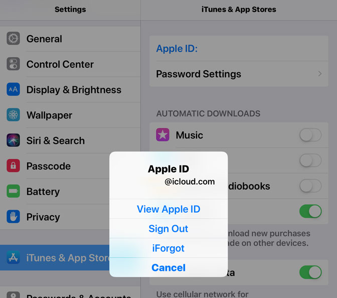 Jak odpojit iPhone od iPadu View Apple ID