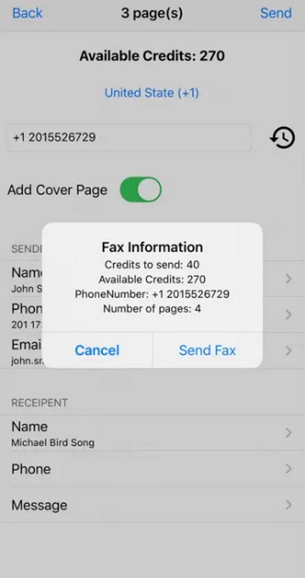 Sax facile à envoyer un fax depuis un téléphone