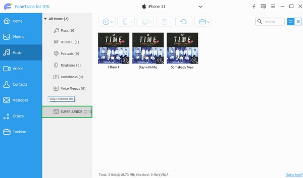 Playlists section