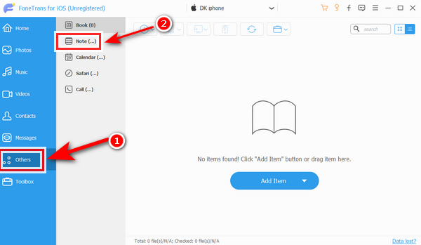 clicking the Others icon