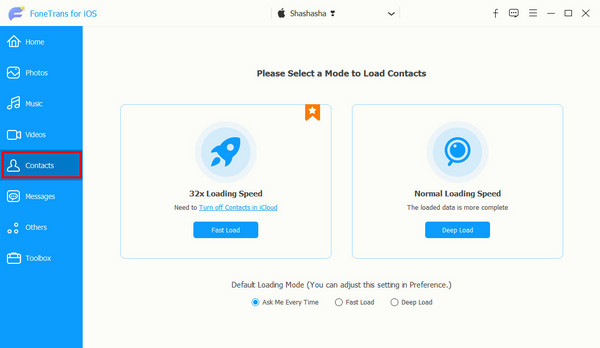 selecteer Contacten