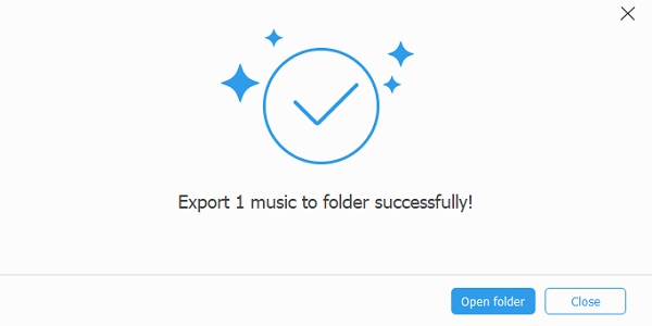 a notification that will tell you that it was successful