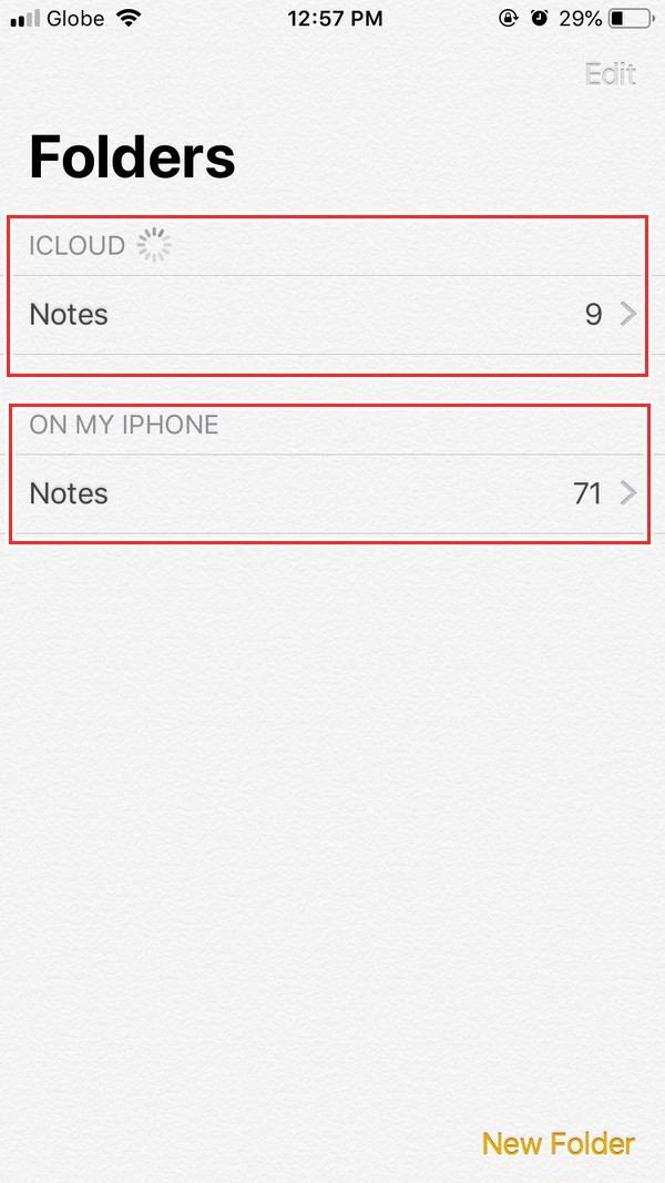 Go to the Note application