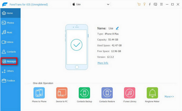 Click Messages Button