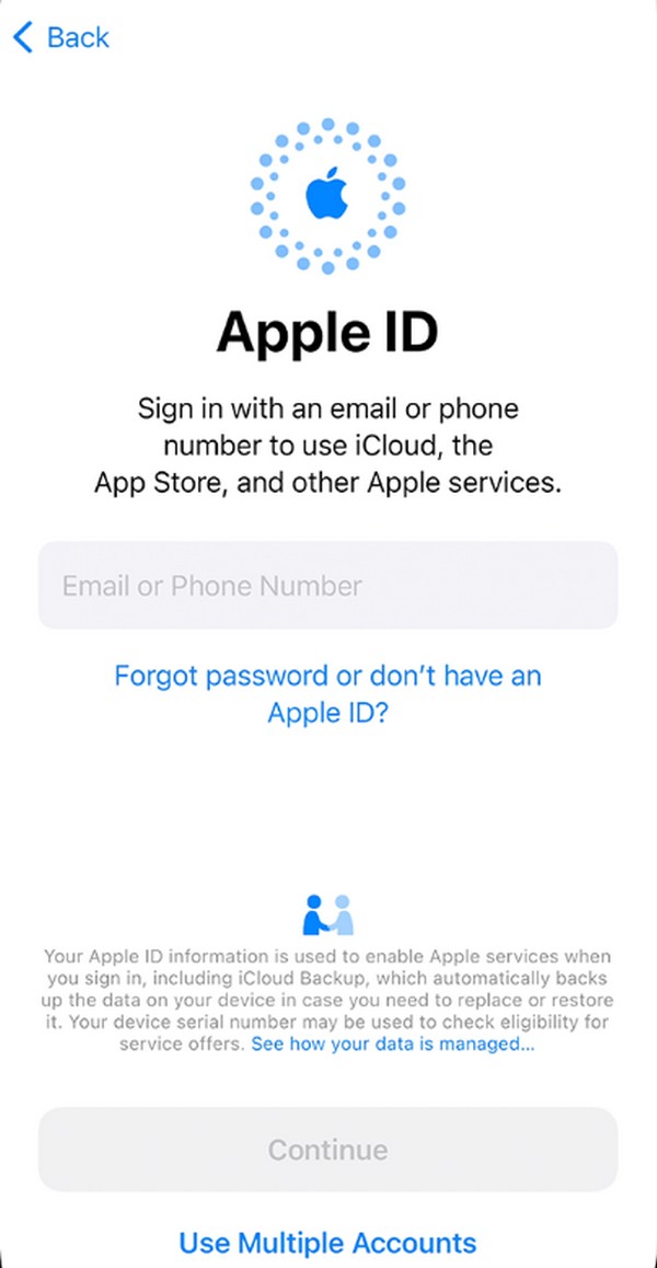 connectez-vous à votre identifiant Apple