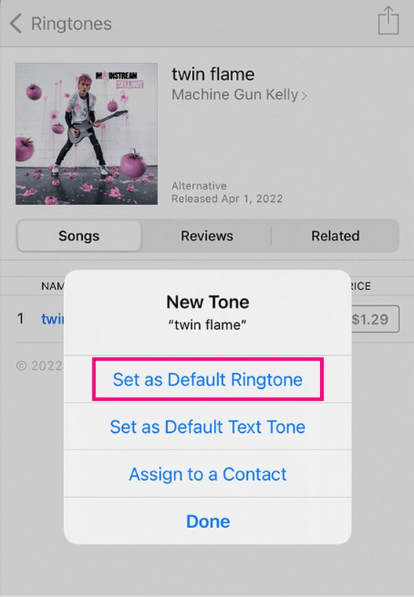 set as default ringtone