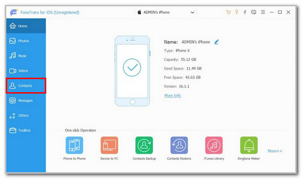 Click Contacts Button