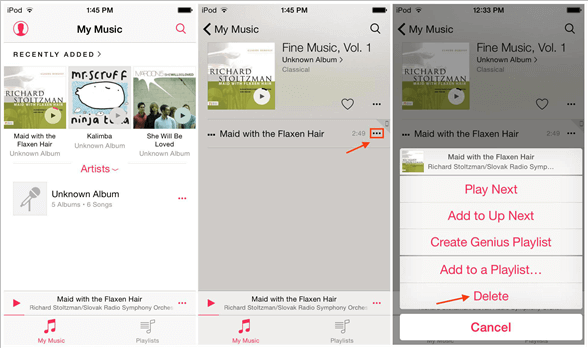 Entfernen Sie Songs von iPod Apple Music