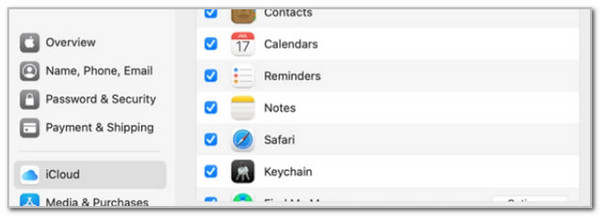 deselect data types