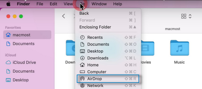 seleccione el icono de AirDrop