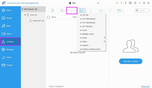 haga clic en el icono del dispositivo móvil para transferir