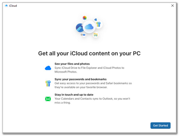Click Get Started Button