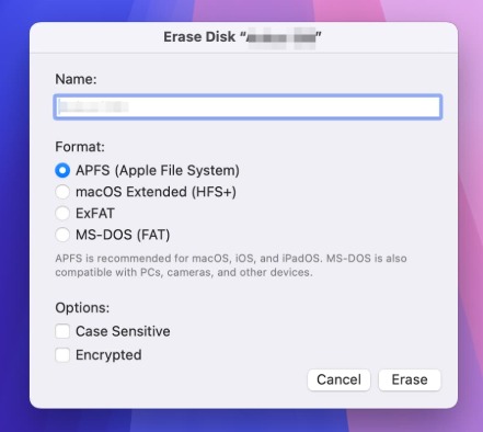 Erase Disk