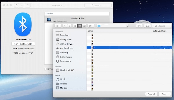 Transfer Photos from Mac to Mac via Bluetooth