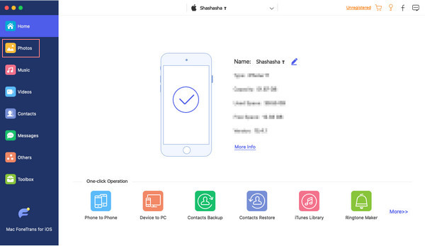 iOS için Mac Fonetrans Cihazı Bağlayın
