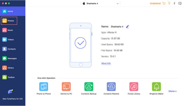 iOS用MacFonetransデバイスを接続します