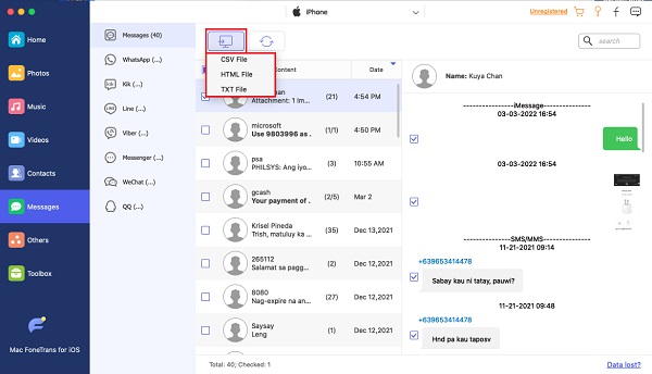 enregistrez-le en fonction du type de fichier choisi