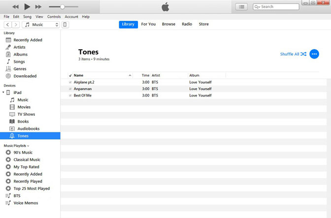 ringtone fazendo ferramenta exportar o ringtone para o iTunes