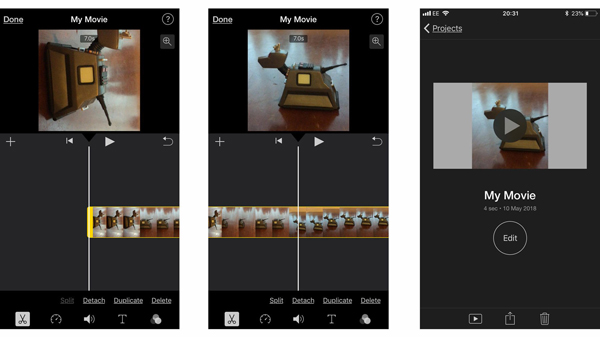 在iPhone imovie上旋轉視頻