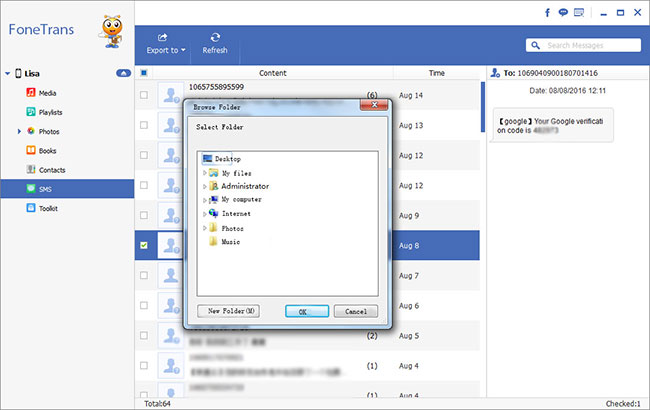 Save Messages to Folder