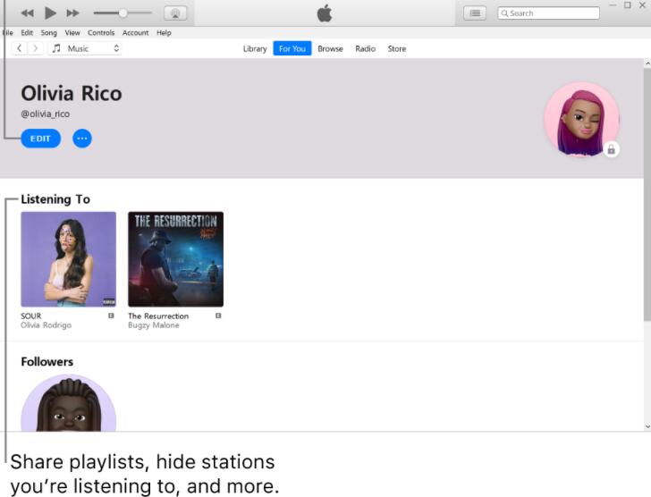 Del iTunes-afspilningsliste med Apple Music