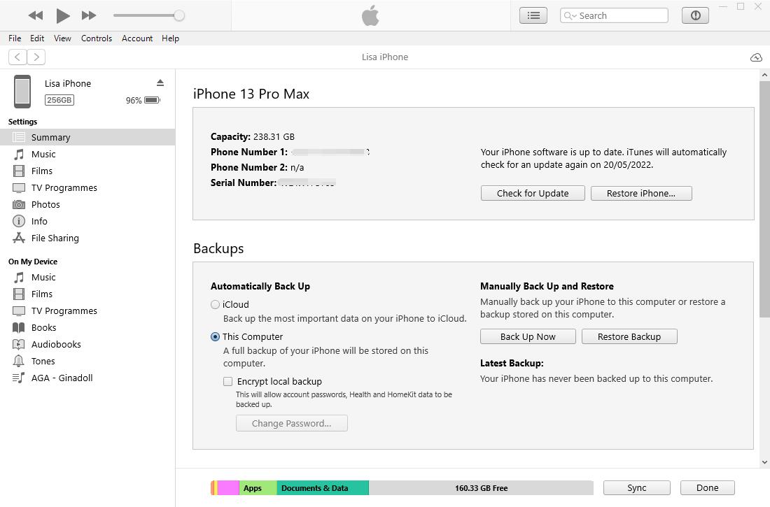 Sync iPhone to New Computer with iTunes
