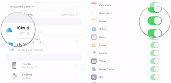 sync notes with icloud