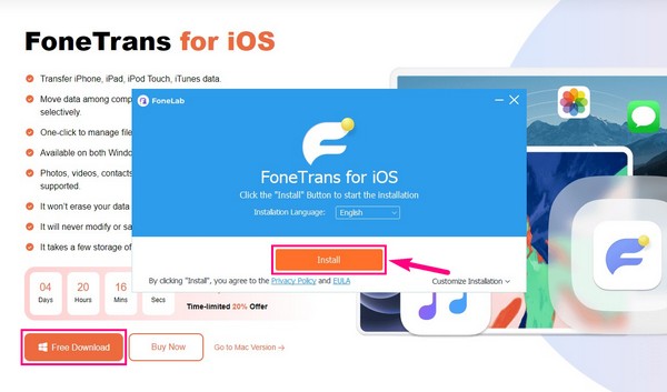 Ρίξτε μια ματιά στον ιστότοπο του FoneTrans για iOS